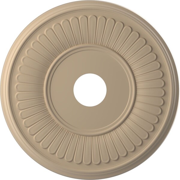 Ekena Millwork Berkshire PVC Medallion (Canopies up to 8 3/8"), 19"OD x 3 1/2"ID x 1"P, Satin Smokey Beige CMP19BEGBE - main